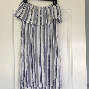 Off the Shoulder Blue and White Summer Dress